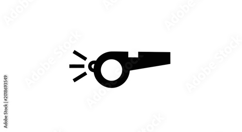 Canvastavla Black Whistle with Sound Waves Emitting.