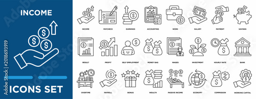 Canvastavla Income icon collection set