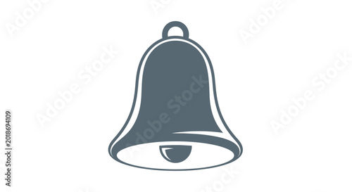 Canvastavla Gray metal bell with clapper.