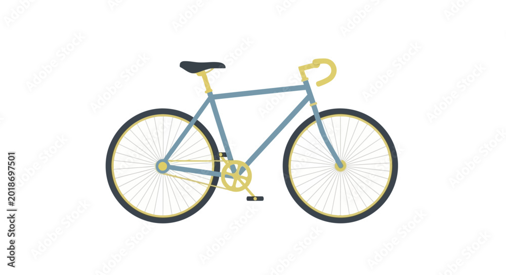 Fototapeta premium Bicycle with Yellow Handlebars and Wheels.