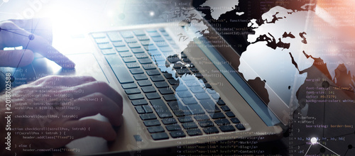 laptop web coding process banner