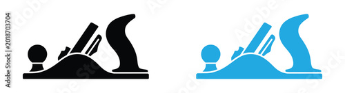 Foto Hand plane woodworking tool icon set