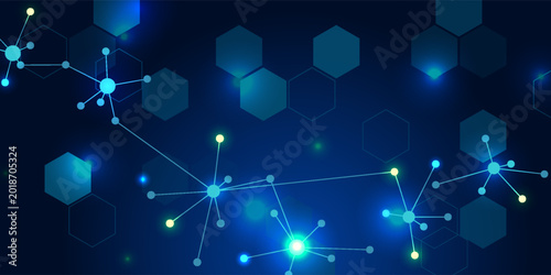 Bild auf Leinwand Molecular structure background