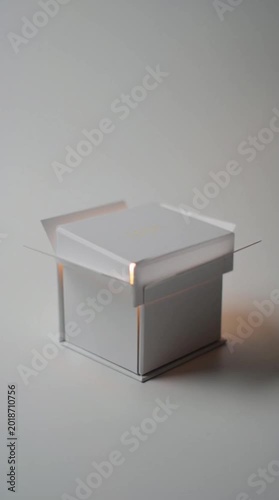 Minimalist White Square Box with Translucent Lid showcasing Clean Lines and Elegant Design for Packaging Solutions or Modern Storage Concept