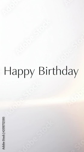 Happy Birthday Greeting Card with Elegant Typography and Soft Lighting