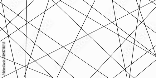 Cuadro en lienzo Abstract background with white geometric lines forming a 3d grid pattern on a bl