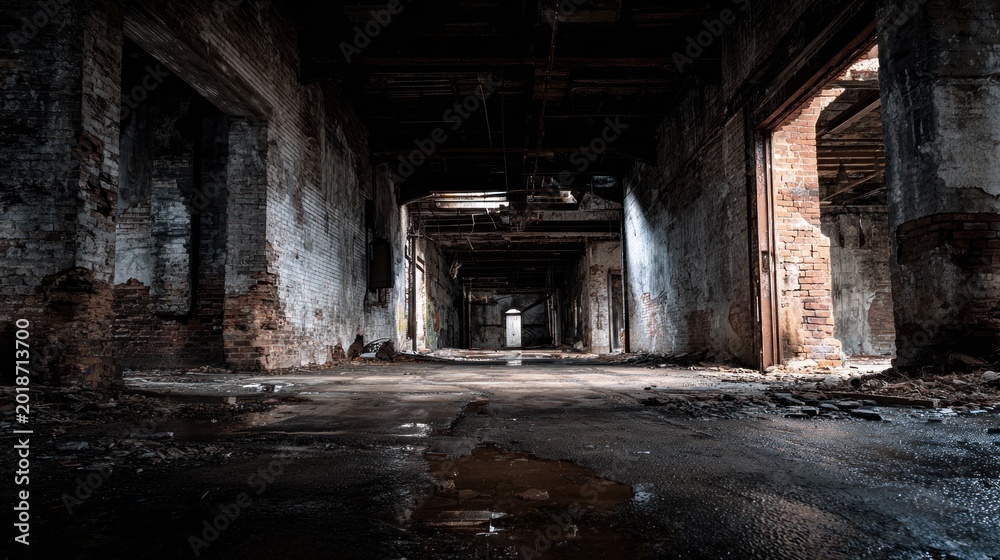 Fototapeta premium Dilapidated interior of an abandoned building