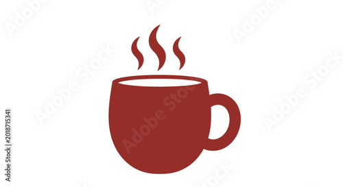Tableau sur toile Hot Beverage in Red Mug.