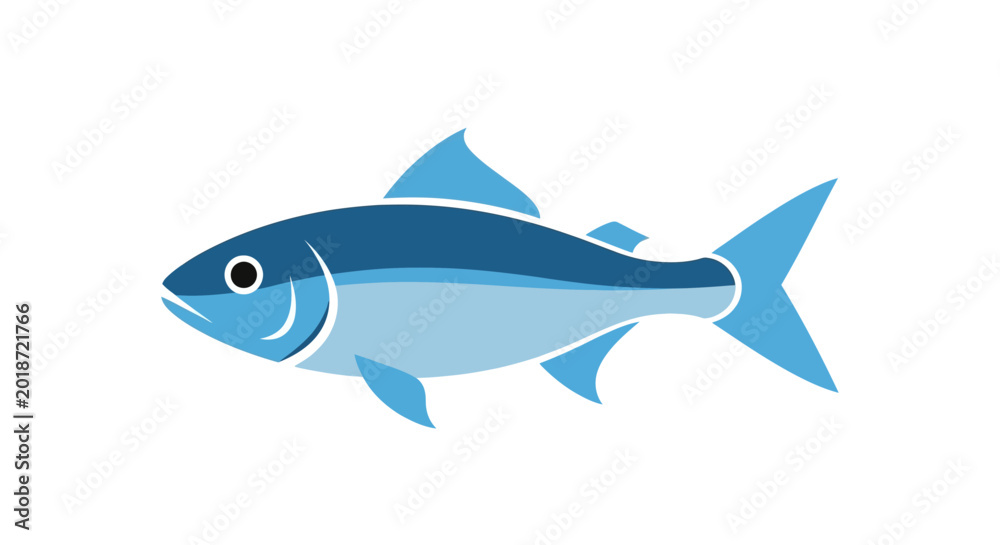 Obraz premium Blue fish swimming alone in water.