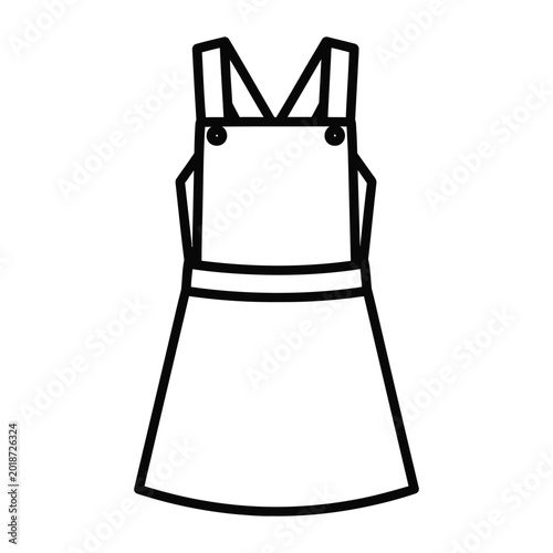 Photos Technical fashion flat sketch of classic pinafore dress for school uniform or ca