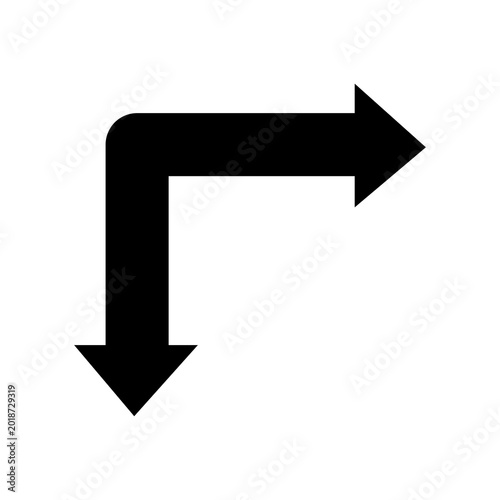 Right angle double arrow icon isolated on transparent background