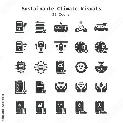 sustainable climate visuals icons collection