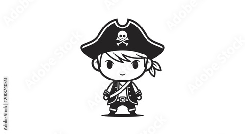 Obraz na płótnie Little pirate boy in cartoon style.