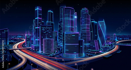 traffic in city at night
