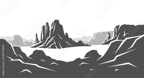 Fotografija Monolithic Rock Formations in Landscape.