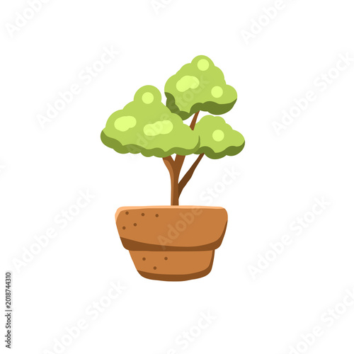 Plant pot in hand drawing style isolated illustration.