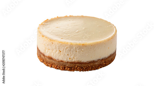 Картината върху платно Delicious baked New York cheesecake on a white background for sweet bakery desse
