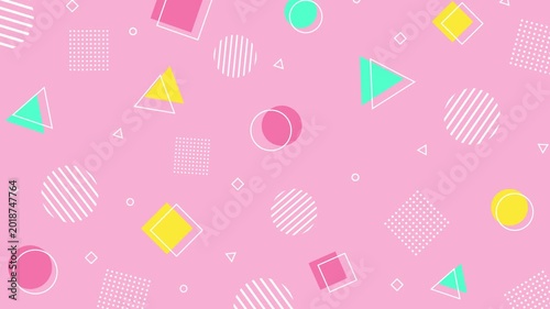 Colorful geometric pop and cute simple background pattern