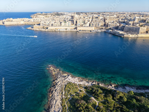 View at the town of La Valletta on Malta