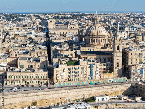 View at the town of La Valletta on Malta