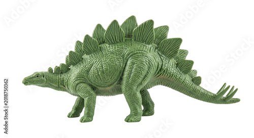 Fotografía Green plastic stegosaurus dinosaur toy figurine
