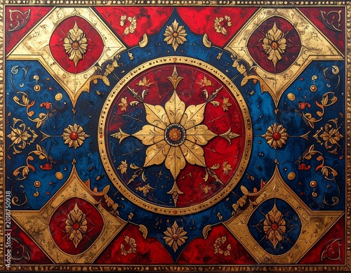 Ornate radial floral gilded pattern