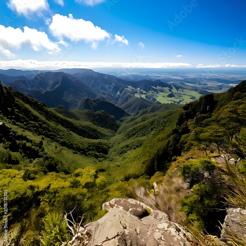 Panoramic view from a mountain peak