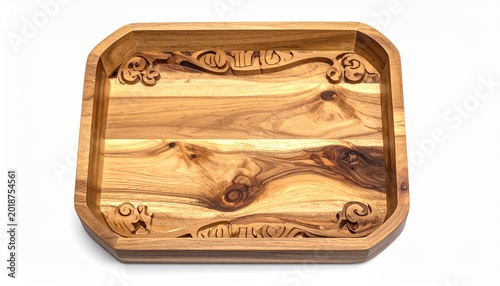 Ornate wooden serving tray