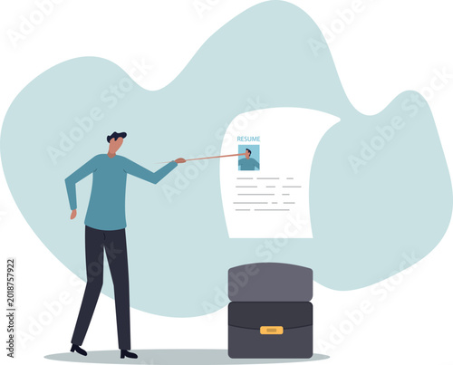 Tableau sur toile Lying on resume CV to get hired, dishonesty or integrity problem on work experience and career history, fake education degree