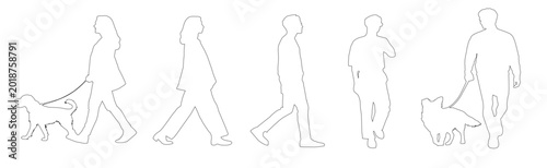 Foto Architectural people/ character in elevation view - 2D- transparent png- walking