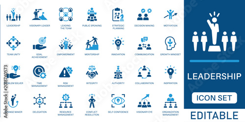 Konstfotografi Leadership icon set
