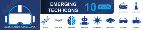 Photos Emerging technology icon set