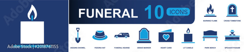 Foto Funeral icon set
