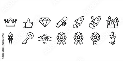 Obraz na plátne Achievement and success icons