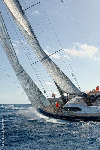 Sailing yacht regatta. Yachting. Sailing	
