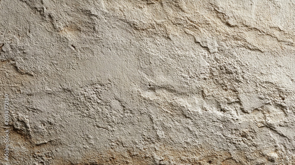 Naklejka premium Rough plaster wall texture uneven surface beige stucco background abstract construction material weathered surface close up texture neutral backdrop rough cement finish