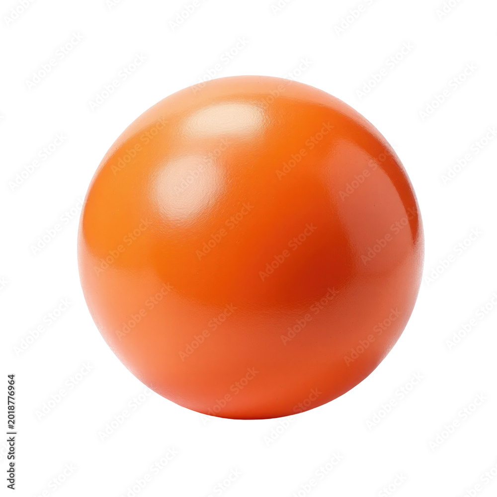 Naklejka premium A single orange ball sits on a clean white surface, great for use in design and marketing materials