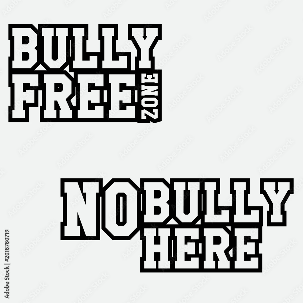 Obraz premium Stop Bullying Poster Sign Illustration, Stop Bullying Campaign Template Vector
