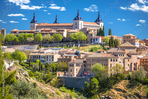 Toledo, Spain. View of Alcazar and Toledo landmarks