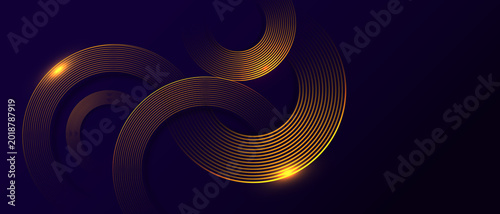 Futuristic abstract background with glowing circular lines.	