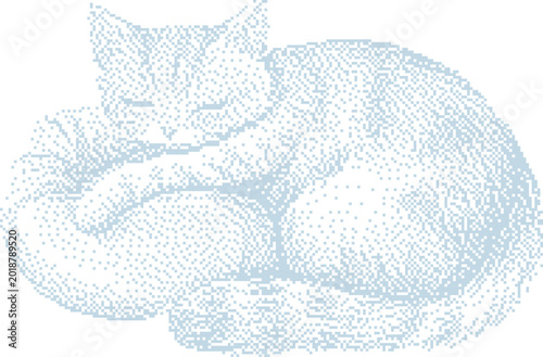Tableau sur toile Feline slumber on soft cushion during gentle morning light conveying peace and t