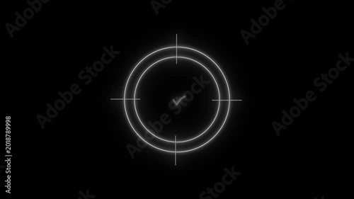 Glowing neon target icon, military target icon animation Isolated on Black Background ( tike icon )