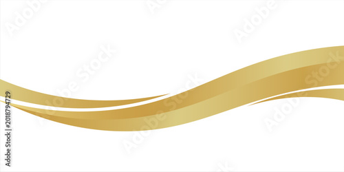 gold wave curve, golden wave corner shape for element, stripes ribbon golden graphic, striped gold