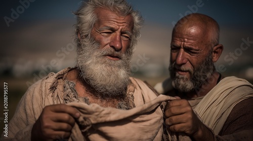 Ahijah tears the cloak before Jeroboam, showing how God divides the kingdom because of disobedience, turning one nation into many to fulfill His word
