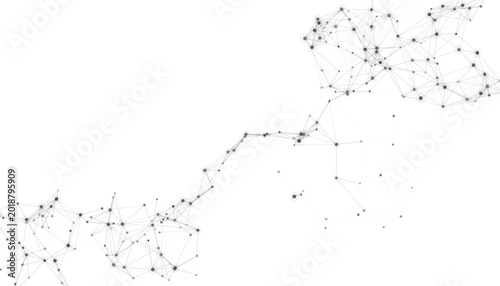 Cuadro en lienzo Digital Plexus Mesh Network With Connected Nodes