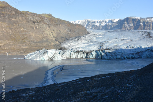 Εκτύπωση καμβά Scenic view of calving Sólheimajökull outlet glacier in southern Iceland