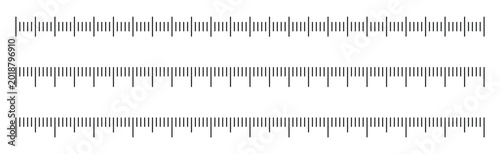 Schilderij op canvas Vector of Inch and Metric Ruler Template Set – Blank Measuring Scale Indicators