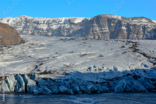 Photography Scenic view of calving Sólheimajökull outlet glacier in southern Iceland