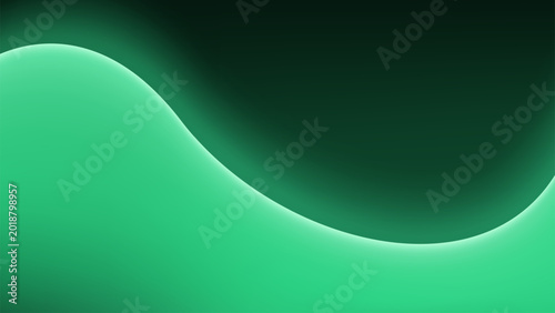 Abstract Emerald Green Wave Background, Vector Illustration