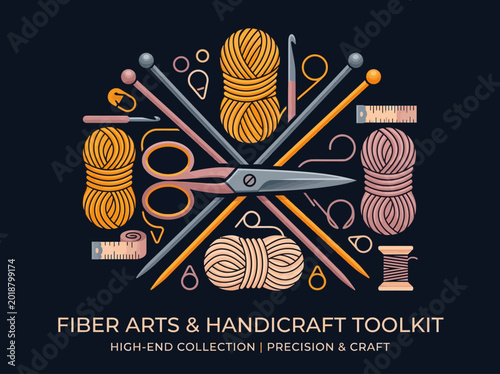 Photos Professional Fiber Arts and Handicraft Toolkit Graphic Illustration with Yarn Sk